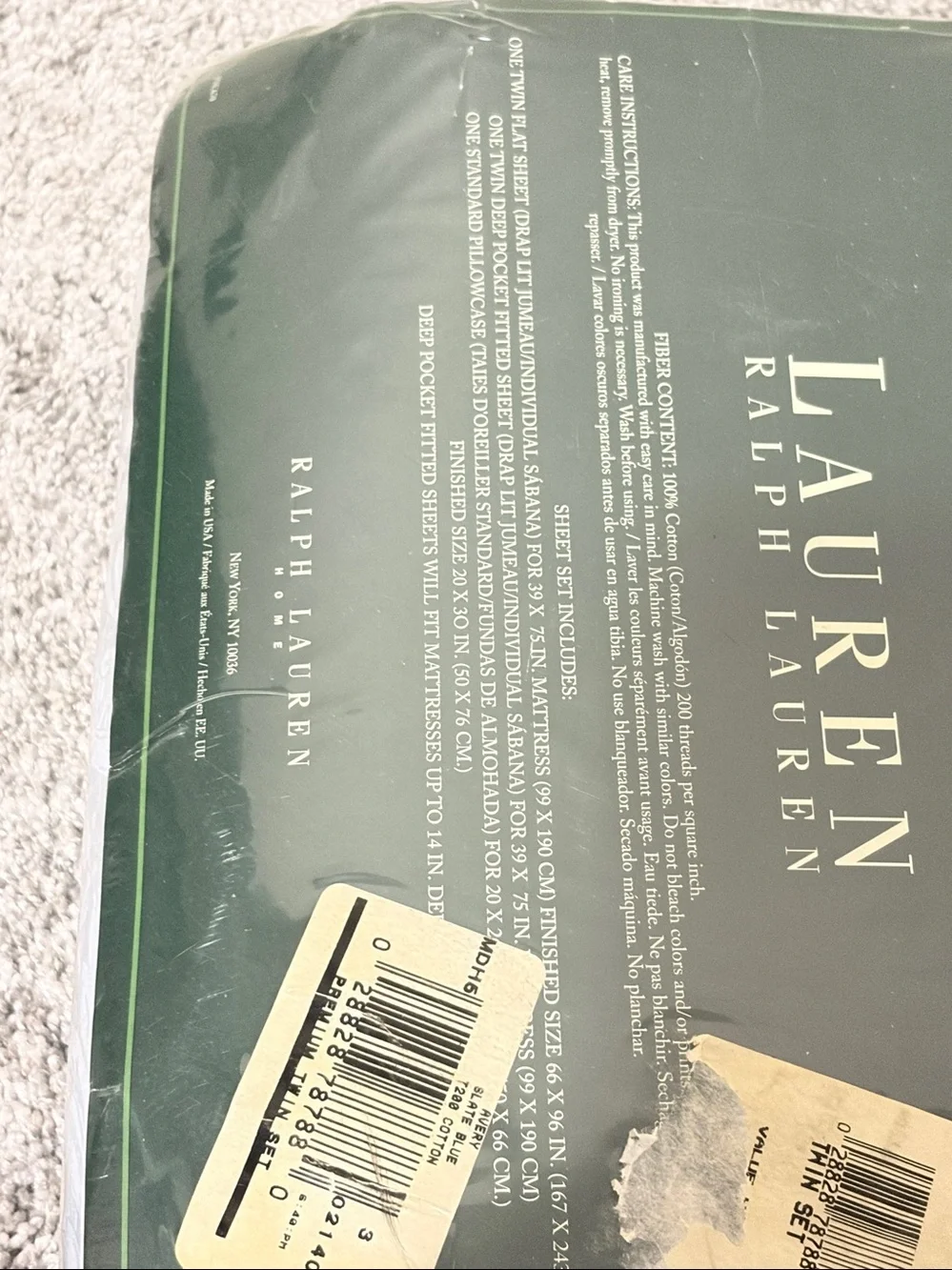 Ralph Lauren Avery Blue  Paisley Premium TWIN Sheet Set